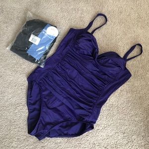 Black body sculpted one piece swimsuit